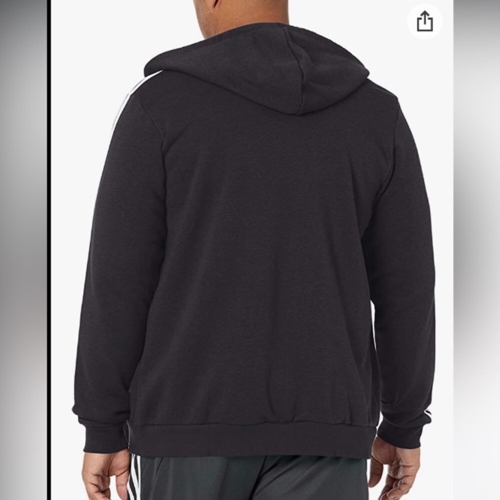 Black Full Zip Hoodie | Adidas - Picture 3 of 7